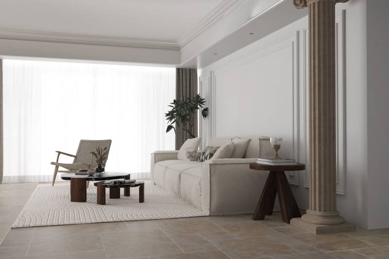 Revêtement en pierre naturelle calcaire Chablis beige vieilli